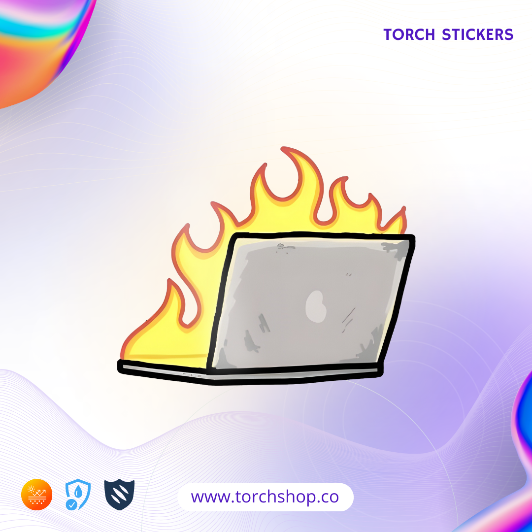 لابتوب مشتعل